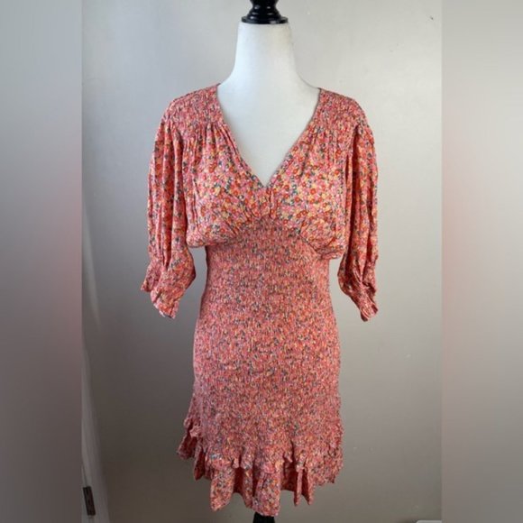 FAITHFULL The Brand Margherita ruffle Mini Dress Size 6 - Picture 2 of 14